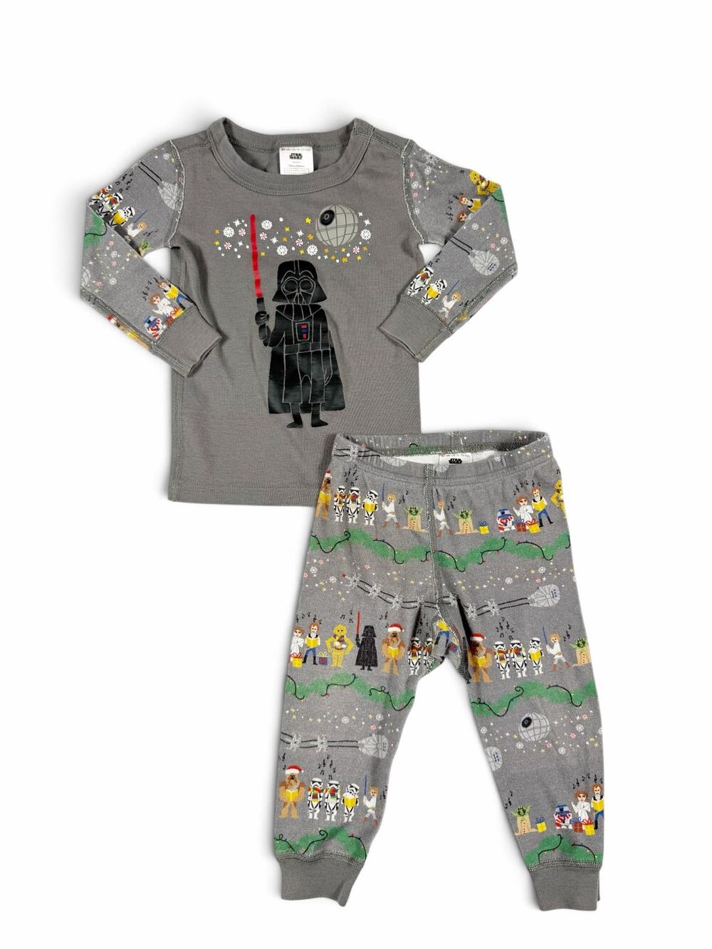 Star Wars Hanna Andersson Darth Vader Christmas Pajamas Gray 18-24 Months